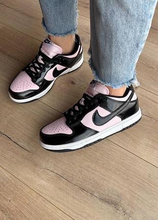 Nike sb dunk low pink black patent foam 10