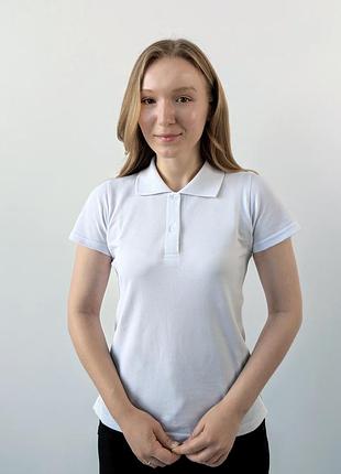 Футболка поло жіноча біла