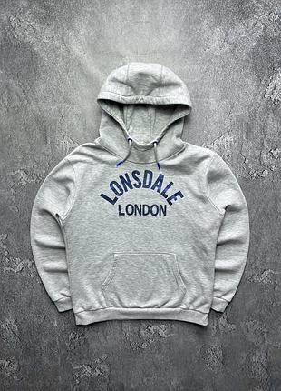 Vintage винтажное худи lonsdale london лонсдейл лондон big logo size l