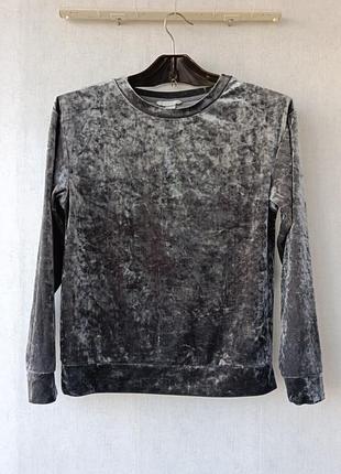 Гольф лонгслів h&amp;m велюровий сірий графіт розмір xs (наш 40-42)