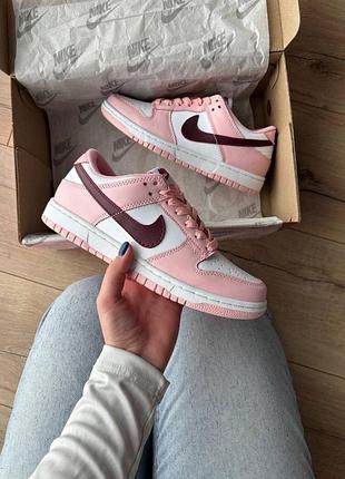 Nike dunk low pink foam red white