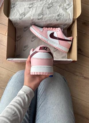 Nike dunk low pink foam red white 3