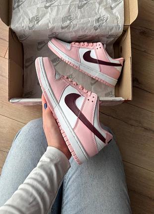 Nike dunk low pink foam red white 4