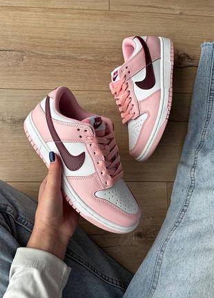 Nike dunk low pink foam red white 10