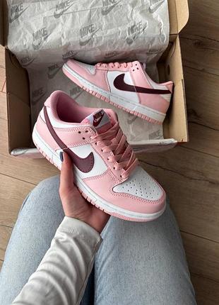 Nike dunk low pink foam red white 2