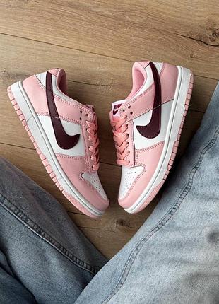 Nike dunk low pink foam red white 9