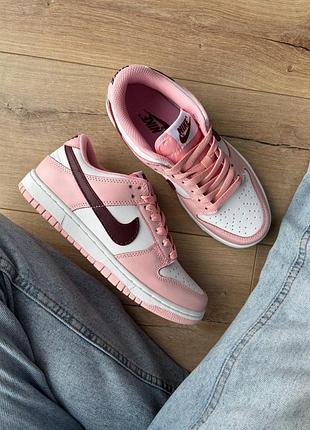 Nike dunk low pink foam red white 8