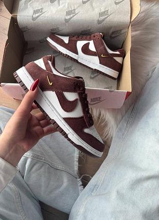 Nike sb dunk low sail dark brown 10