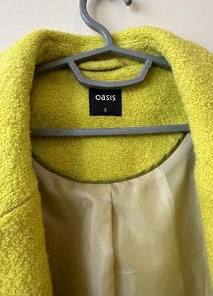 Женское пальто oasis, салатовое, шерсть 27% 3