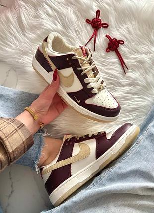 Nike sb dunk low lx white maroon 2