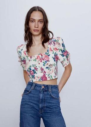 Топ с принтом zara
