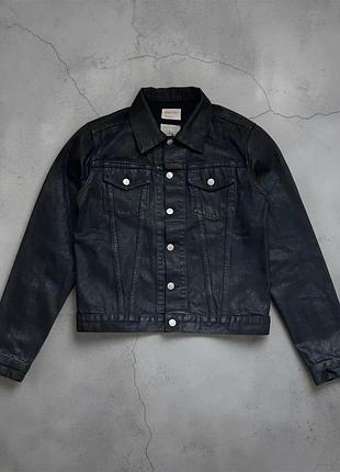 Helmut lang 1999 coated black denim джинсовий піджак