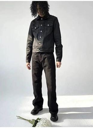 Helmut lang 1999 coated black denim джинсовий піджак 7