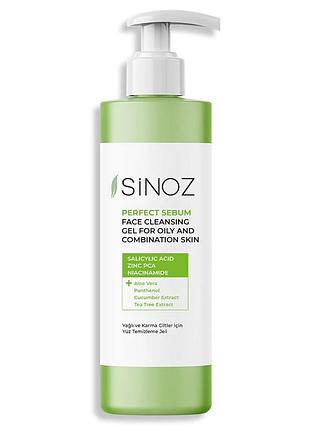 Гель для лица очищающий sinoz perfect sebum для жирной и комбинированной кожи 400 мл