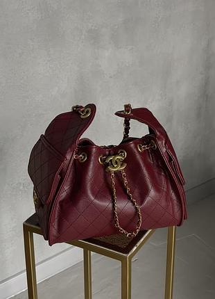 Сумка женская chanel 25 small handbag premium бордовый шанель торба