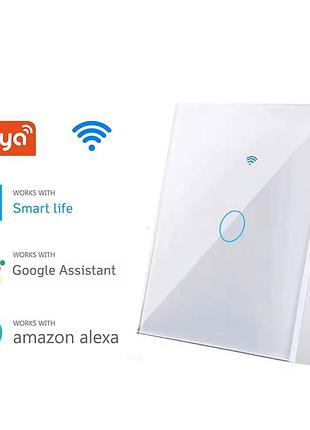 Розумний wifi/433mhz сенсорний вимикач світла tuya, 1 канал, білий
