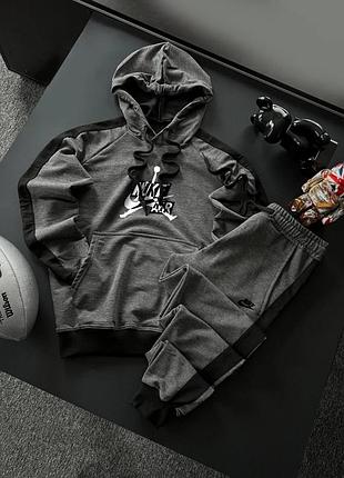 Сірий чоловічий спортивний костюм комплекти nike air  сезон : весна матеріал : бавовна 80 % , еластан 20%  розмірний ряд : xs, s, m, l, xl, xxl