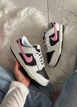 Nike sb dunk low white brown pink 2