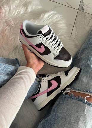 Nike sb dunk low white brown pink 6