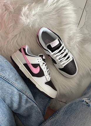 Nike sb dunk low white brown pink 9