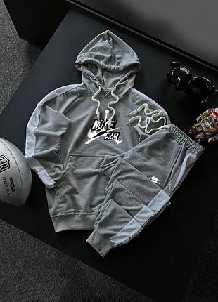 Сірий чоловічий спортивний костюм комплекти nike air  сезон : весна матеріал : бавовна 80 % , еластан 20%  розмірний ряд : xs, s, m, l, xl, xxl