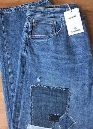 Оригинальные мужские джинсы pull &amp; bear baggy patchwork новые,44 размер европейский,наш 50 абo l 2