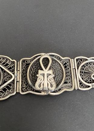 Срібний браслет egyptian revival. вінтаж. 3