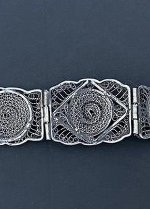 Срібний браслет egyptian revival. вінтаж. 4