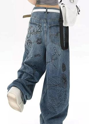 Джинси з графіті  y2k альт streetstyle 3