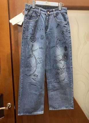 Джинси з графіті  y2k альт streetstyle 7