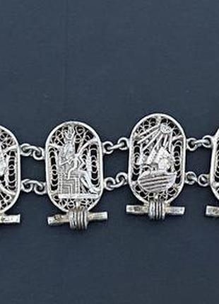 Срібний браслет egyptian revival. вінтаж.