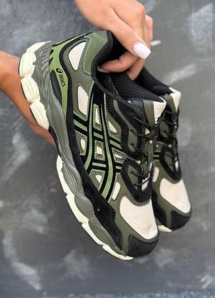 Утеплені зимові чоловічі кросівки asics gel-nyc winter termo green асікс зеленого кольору термо