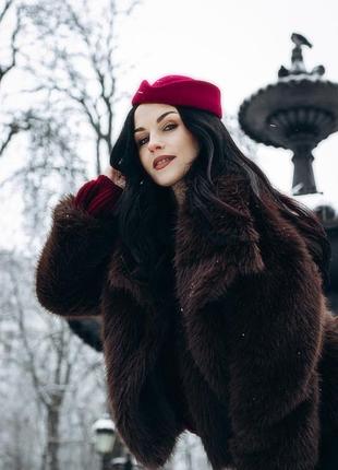 Коричнева шубка🤎 5