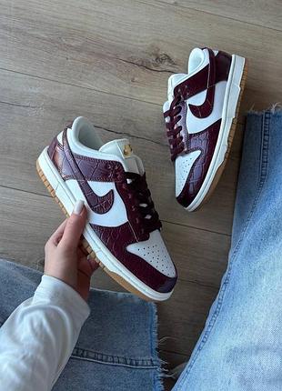 Nike dunk low burgundy croc 7