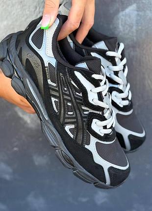 Утеплені зимові чоловічі кросівки asics gel-nyc winter termo black white асікс чорного з білим кольорів термо