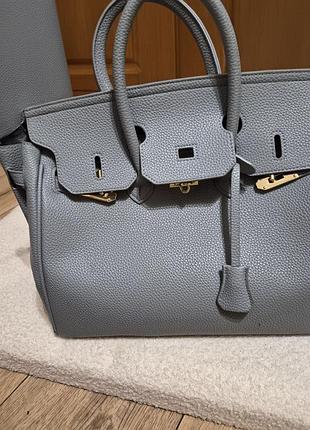 Сумка hermes в голубому