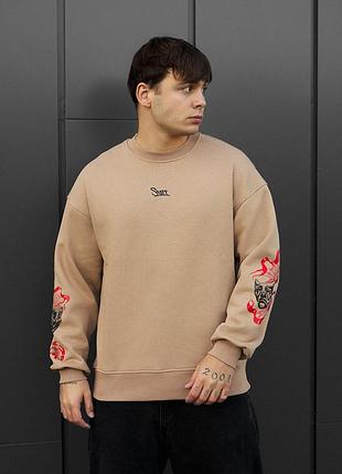 Теплый оверсайз свитшот staff masks oversize fleece