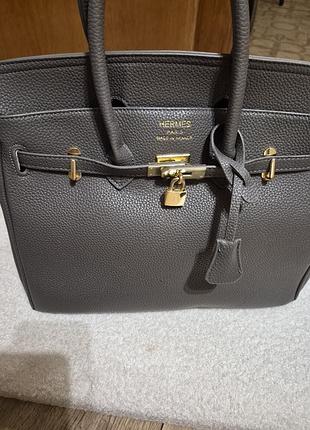 Сумка hermes в сірому