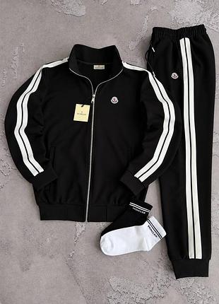 Новинка!  костюм moncler: кофта штани чоловічий колір: чорний, білий сезон: весна/літо/осінь  матеріал: 95% бавовна 5% еластану розмір: s, m, l, xl,x