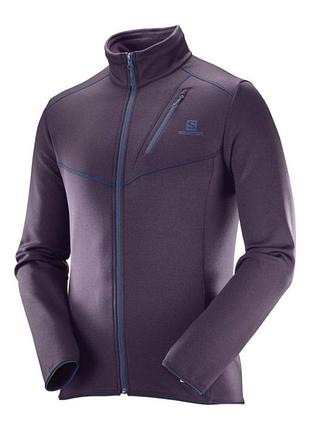 Треккинговая толстовка термо кофта на флисе salomon discovery fz (full zip) advanced skin warm