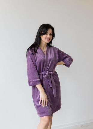 Фіолетовий халат для дому1 фото