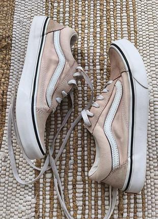 Оригинальные кеды vans old skool rose (р. 38.5 / 24.5 см) пудрово-розовые замшевые