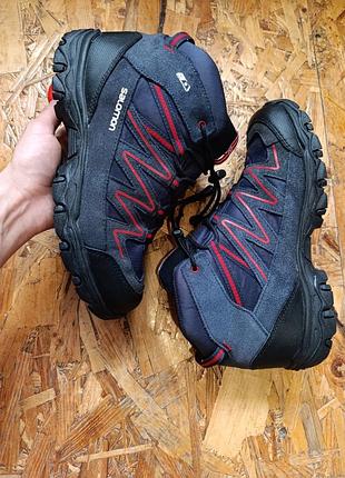 Оригинальные кожаные замшевые ботинки на мембране не промокаемые salomon waterproof