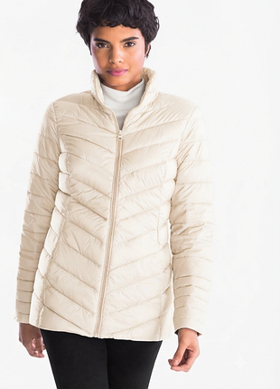 Женская демисезонная стеганая куртка ультралегкий пуховик c&a the outerwear натуральный пух стограмовка