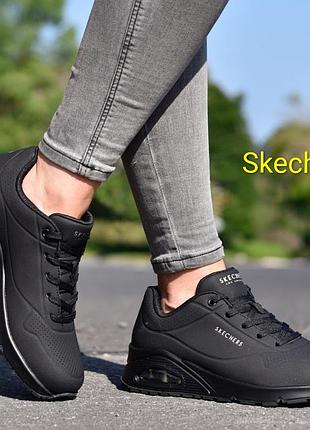 Кросівки skechers uno - stand on air (наш 38) жіночі оригінал демісезонні чорні