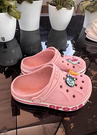 Сабо для дівчинки, crocs, рожеві, розмір c11
