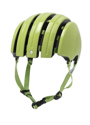 Яскраво-салатовий складаний велосипедний шолом бренду carrera foldable helmet з гнучкою конструкцією рамки