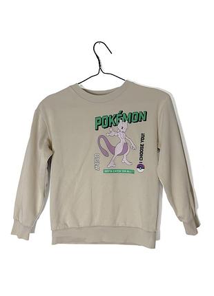 Бежевый свитшот детский h&amp;m pokémon