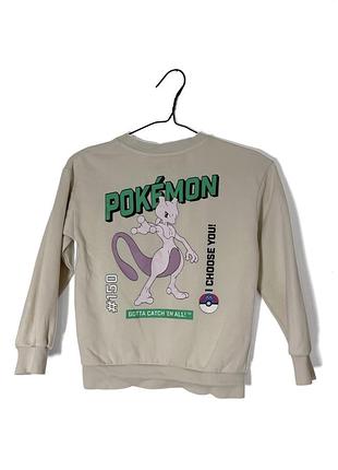 Бежевый свитшот детский h&amp;m pokémon 3