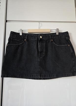 Джинсовая мини юбка mango l/xl 2